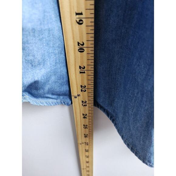 Lovers + Friends Revolve Dream Catcher Top Blue Lagoon Sz L chambray boho beach - Picture 8 of 9